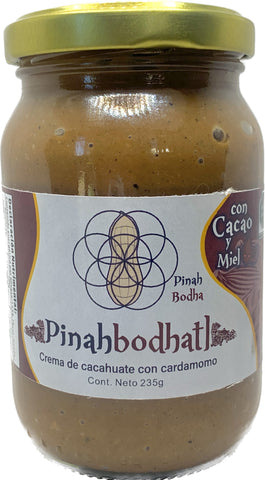Crema de cacahuate con cacao y miel.